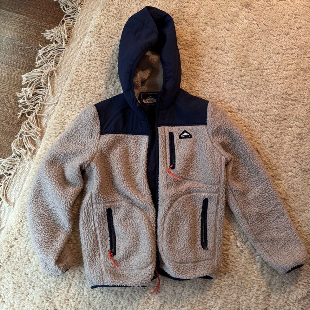 Penfield Faux-Shearling Zip-Up Hooded Jacket, Size Medium
